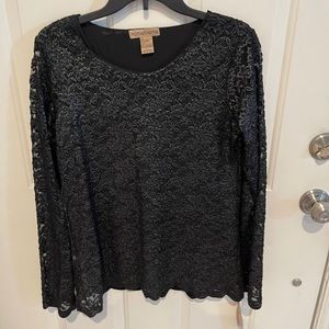 NWT size Large black lace top by Notations